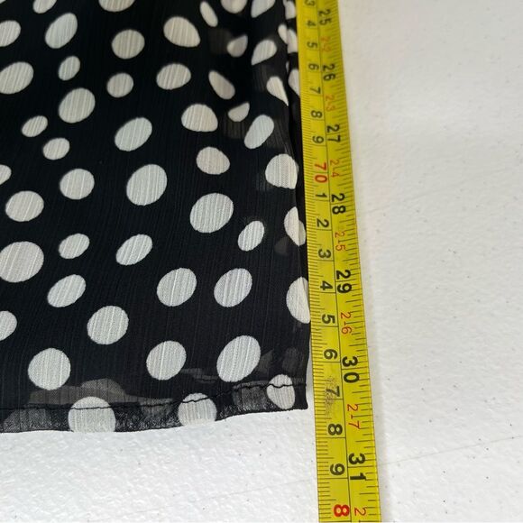 Mlle Gabrielle Black White Polka Dot Surplice Sleeveless Chiffon Dress Women 2X - Picture 15 of 16